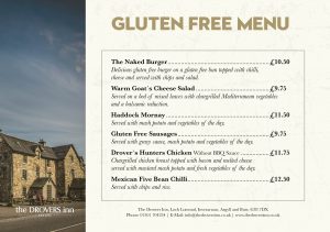 Drovers Gluten Free Menu