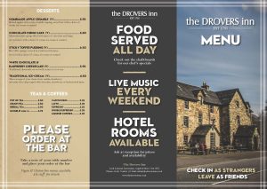 Drovers Inn Menu